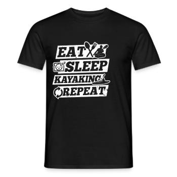 Eat Sleep Kayaking Repeat - Canoeing Kayaking - Men's T-Shirt - black - Front - AI Model Male 178 light (178cm)