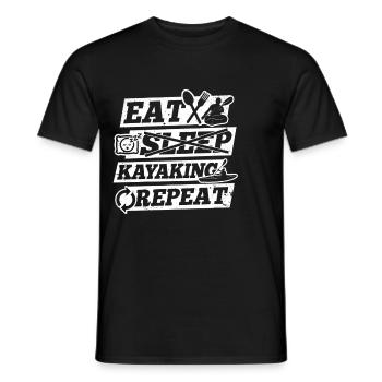 Canoeing Kayaking - Eat Sleep Kayaking Repeat - Men's T-Shirt - black - Front - AI Model Male 178 light (178cm)