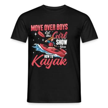 Déplacez-vous les garçons, laissez cette fille vous montrer comment faire du kayak - T-shirt homme - noir - Devant - AI Model Male 178 light (178cm)