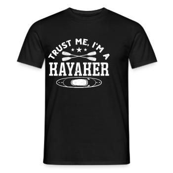 Funny Kayaking Kayaker - Trust me I'm a Kayaker - Männer T-Shirt - Schwarz - Vorne - AI Model Male 178 light (178cm)