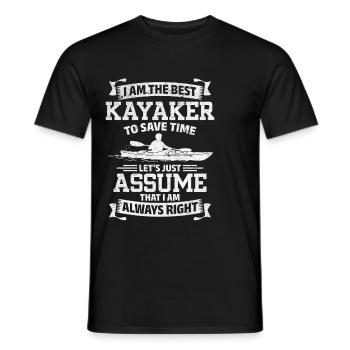 Funny Kayaking - I am the best Kayaker - Men's T-Shirt - black - Front - AI Model Male 178 light (178cm)