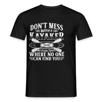 Funny Kayaking Quotes Canoeing Kayaker - Men's T-Shirt - black - Front - AI Model Male 178 light (178cm)
