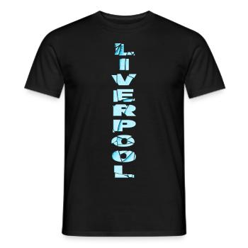 Liverpool Angleterre Royaume-Uni City Font Skyline Accueil - T-shirt homme - noir - Devant - AI Model Male 178 light (178cm)
