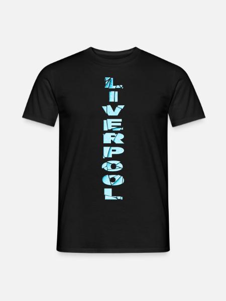 Liverpool England UK Stadt Schrift Skyline Heimat - Männer T-Shirt - Schwarz
