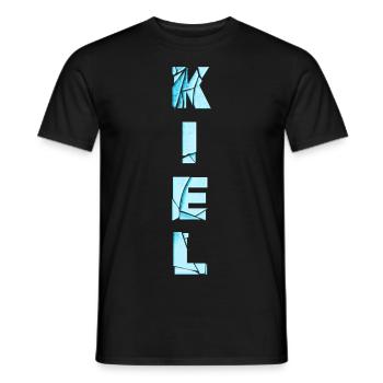 Kiel Germany City Font Skyline Home - Men's T-Shirt - black - Front - AI Model Male 178 light (178cm)