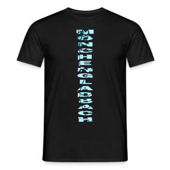 Mönchengladbach Germany City Font Skyline - Men's T-Shirt - black - Front - AI Model Male 178 light (178cm)