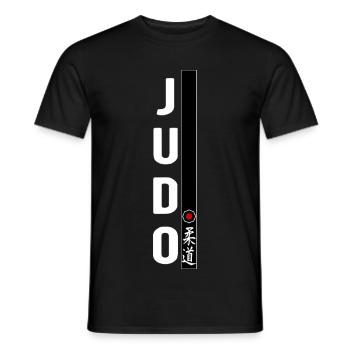 Dojo de gymnase ceinture noire de judo arts martiaux - T-shirt homme - noir - Devant - AI Model Male 178 light (178cm)