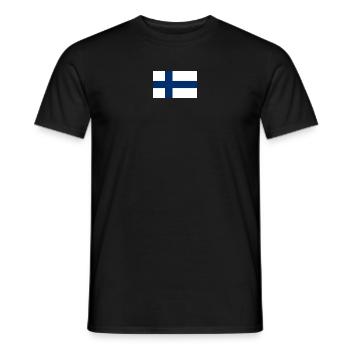 National Flag of Finland (small) - Men's T-Shirt - black - Front - AI Model Male 178 light (178cm)