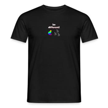 Be different, katzen Design, kluge Sprüche - Männer T-Shirt - Schwarz - Vorne - AI Model Male 178 light (178cm)