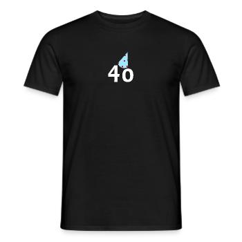 40 gratulieren, Geburstagshütchen - Männer T-Shirt - Schwarz - Vorne - AI Model Male 178 light (178cm)