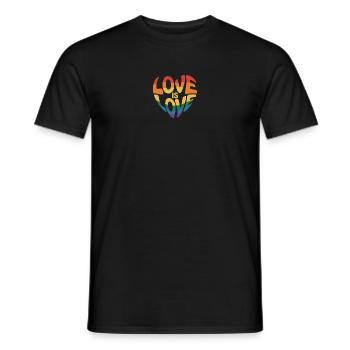 Love is Love Heart - Rainbow Pride Design - Men's T-Shirt - black - Front - AI Model Male 178 light (178cm)