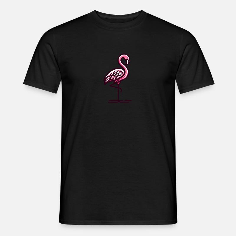Flamingo - Männer T-Shirt - Schwarz