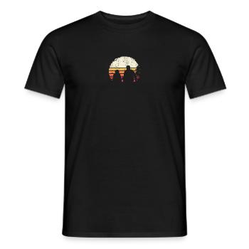 Het silhouet van de zonsondergang op strand - Heren T-shirt - zwart - Voor - AI Model Male 178 light (178cm)