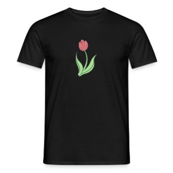 Tulipe douce - T-shirt homme - noir - Devant - AI Model Male 178 light (178cm)