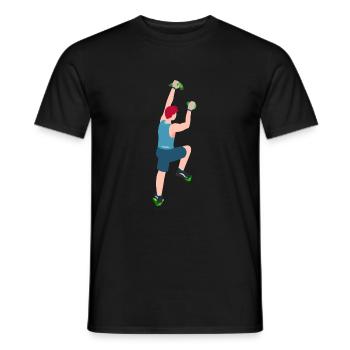 Klettern, bouldern, Sportklettern, Kletterwand - Männer T-Shirt - Schwarz - Vorne - AI Model Male 178 light (178cm)