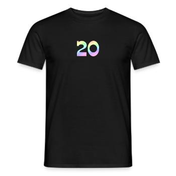 Jubiläum, 20 pastell Verlauf - Männer T-Shirt - Schwarz - Vorne - AI Model Male 178 light (178cm)
