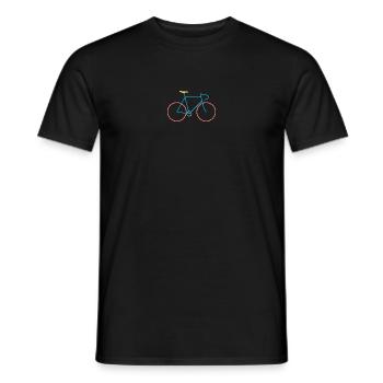 Vélo de course rouge bleu - T-shirt homme - noir - Devant - AI Model Male 178 light (178cm)