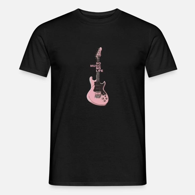 rosa Guitar - Männer T-Shirt - Schwarz