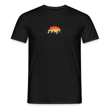 Sunset Skyline Farbverlauf - Männer T-Shirt - Schwarz - Vorne - AI Model Male 178 light (178cm)