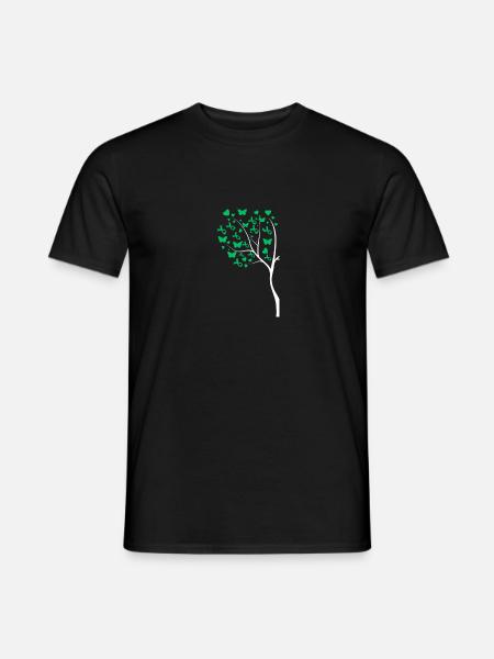 Mental Health Funny Green Butterfly Heart - Männer T-Shirt - Schwarz