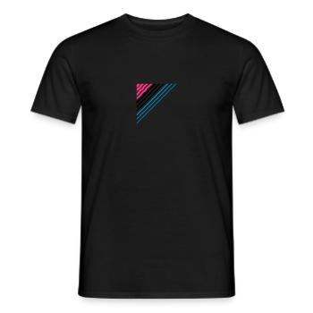 Triangular shape lines Many lines pattern - Men's T-Shirt - black - Front - AI Model Male 178 light (178cm)