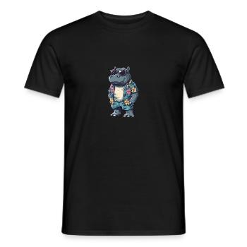 Nilpferd Cool Sommer - Männer T-Shirt - Schwarz - Vorne - AI Model Male 178 light (178cm)