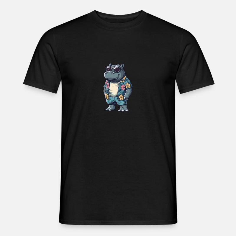 Nilpferd Cool Sommer - Männer T-Shirt - undefined
