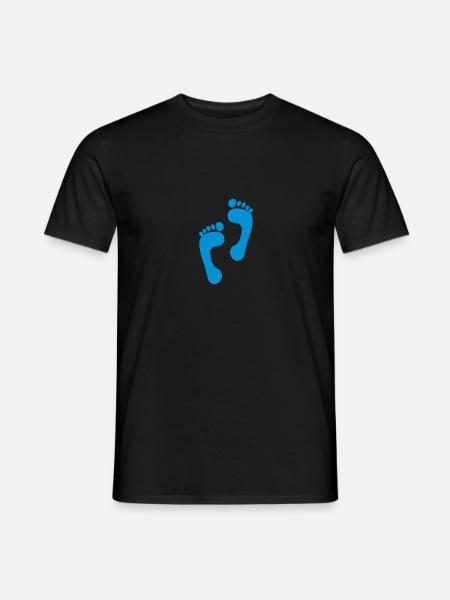 Fuß, Füße, Spur, Fußabdruck, Fuss, Füsse, - Männer T-Shirt - Schwarz