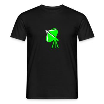 satellite dish facing to the sky - Men's T-Shirt - black - Front - AI Model Male 178 light (178cm)
