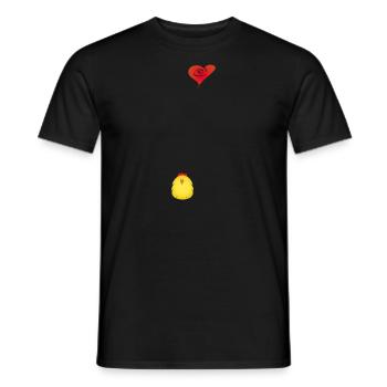 Cute Chicken In Love Gift Idea - Men's T-Shirt - black - Front - AI Model Male 178 light (178cm)