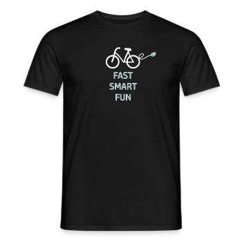 E-BIKE FAST SMART FUN - Men's T-Shirt - black - Front - AI Model Male 178 light (178cm)