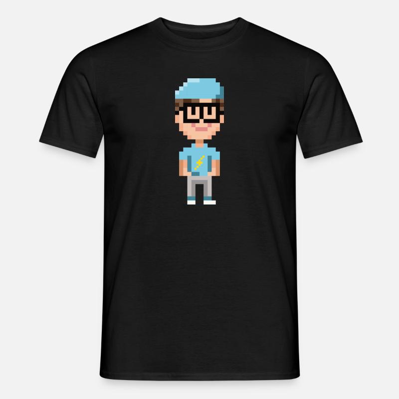PIXELFIGUR BLAU - BLITZ - Männer T-Shirt - Schwarz