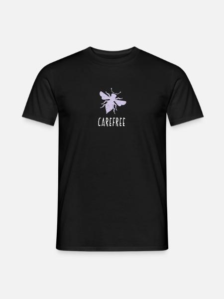 Fioletowa Pastelowa Pszczoła Beztroska Pszczoła Bądź Beztroska - T-shirt męski - czarny