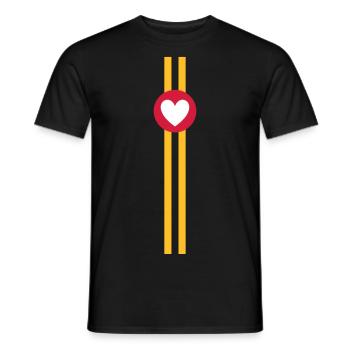★ couleurs de conception interchangeables ★ 2 lignes, cercle et coeur - T-shirt homme - noir - Devant - AI Model Male 178 light (178cm)