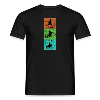 Maillot de foot au look rétro vintage. - T-shirt homme - noir - Devant - AI Model Male 178 light (178cm)