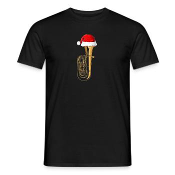 B Tuba Instrument Weihnachten, Blasmusik Bass - Männer T-Shirt - Schwarz - Vorne - AI Model Male 178 light (178cm)