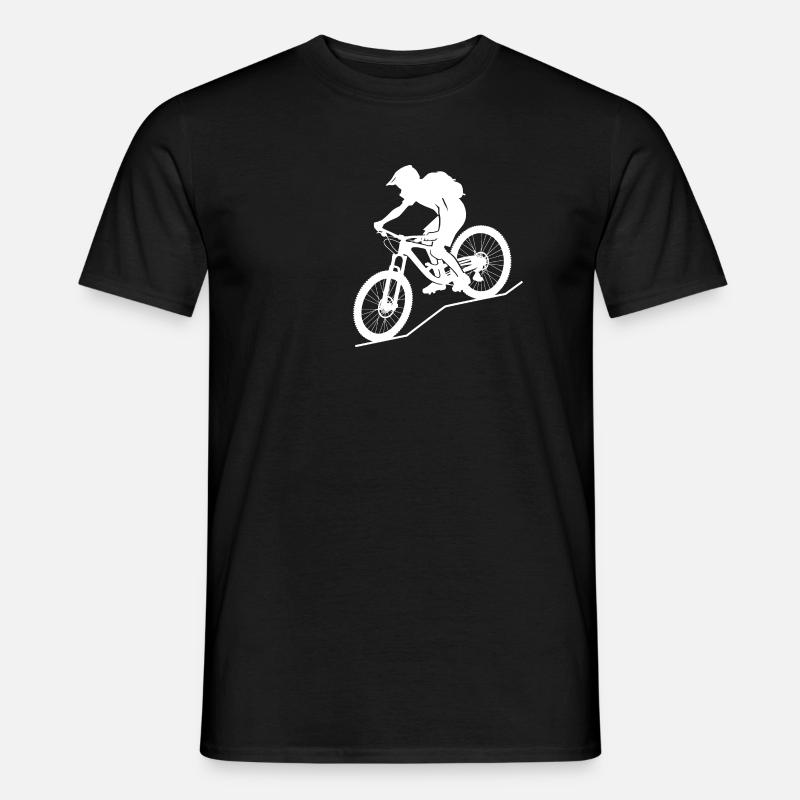 Dynamischer Mountainbiker - Männer T-Shirt - Schwarz