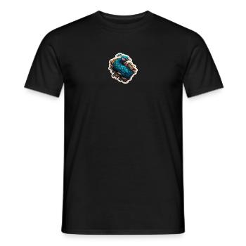 Blauer Pfau Federpracht - Männer T-Shirt - Schwarz - Vorne - AI Model Male 178 light (178cm)