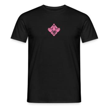 Japan 18+ Restricted Sign Sticker - Hand Stop 18禁 - T-shirt homme - noir - Devant - AI Model Male 178 light (178cm)