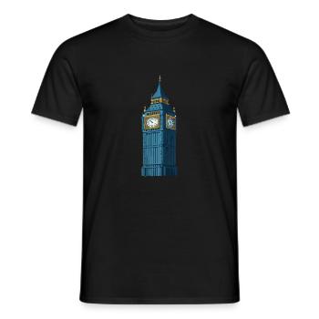 Big Ben at night - Men's T-Shirt - black - Front - AI Model Male 178 light (178cm)