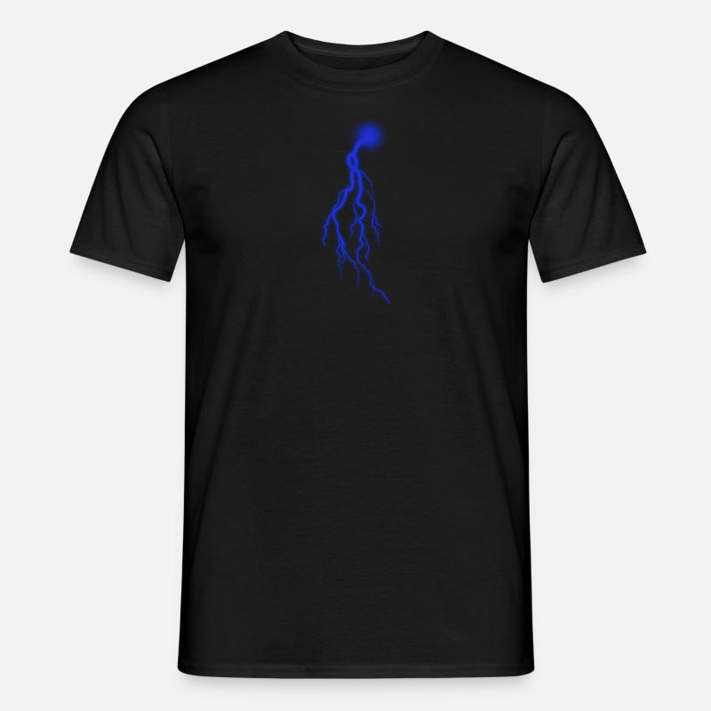 Blauer Blitz - Männer T-Shirt - Schwarz