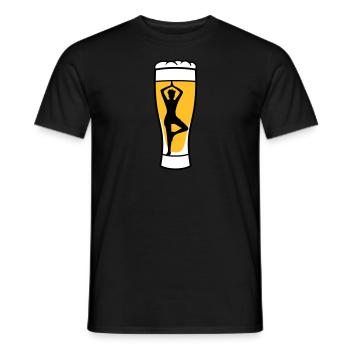 soirée alcool en verre de bière boire une célébration de la soif - T-shirt homme - noir - Devant - AI Model Male 178 light (178cm)