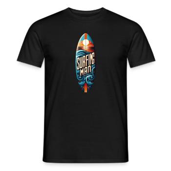Un design de surf pour les vrais surfeurs - T-shirt homme - noir - Devant - AI Model Male 178 light (178cm)