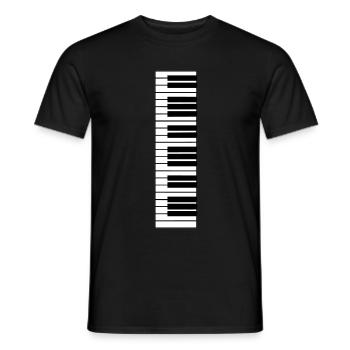 piano, piano keyboard - Men's T-Shirt - black - Front - AI Model Male 178 light (178cm)