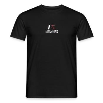 I Love Jesus But I Cuss A Little - Men's T-Shirt - black - Front - AI Model Male 178 light (178cm)