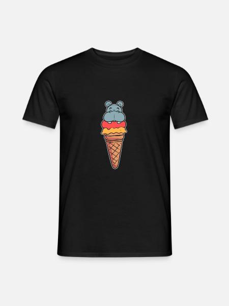 Hippo-Eis Süße Geschenk - Männer T-Shirt - Schwarz