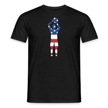 Sport Us Flag Korfball - Men's T-Shirt - black - Front - AI Model Male 178 light (178cm)