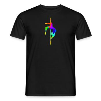 Pole Dancing Arc-en-ciel Couleurs Polygone Sports - T-shirt homme - noir - Devant - AI Model Male 178 light (178cm)
