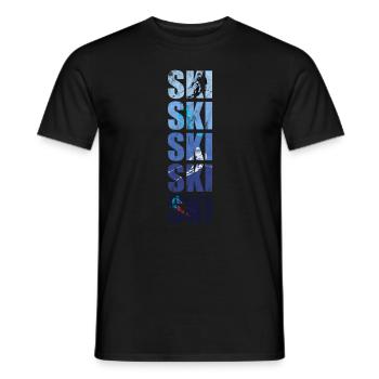 skiing - Men's T-Shirt - black - Front - AI Model Male 178 light (178cm)