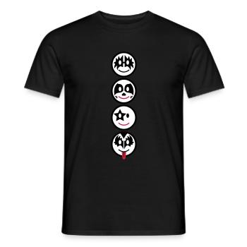 Smiley Kiss Icons (vertikal) 3c - Men's T-Shirt - black - Front - AI Model Male 178 light (178cm)